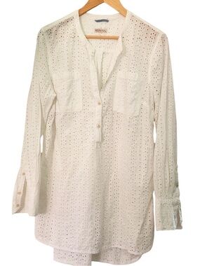 Merona White Cotton Tunic Swimsuit/Beach Cover- up